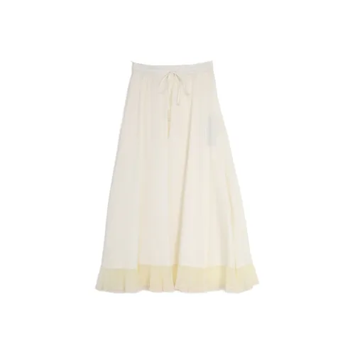 SETIROM Повседневный Длинный Юбка Женские Экрю