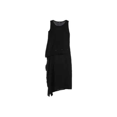 Yohji Yamamoto Черные Женские Платья без Рукавов