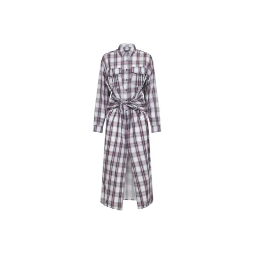 ISABEL MARANT ETOILE Длинное платье с длинными рукавами женское розовое