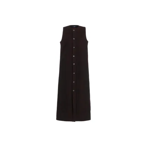 Yohji Yamamoto Черные Женские Платья без Рукавов