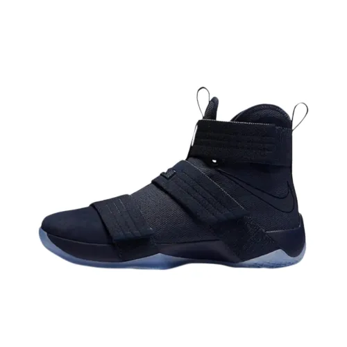 Nike Zoom Soldier 10 Противоскользящие устойчивые к истиранию высокие баскетбольные кроссовки мужские синие