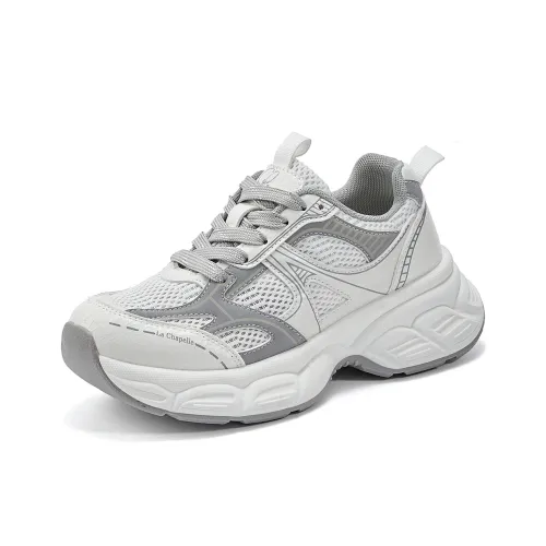 La Chapelle Амортизация Износостойкие Низкие Топ Кроссовки с Толстой Подошвой Женские Белые