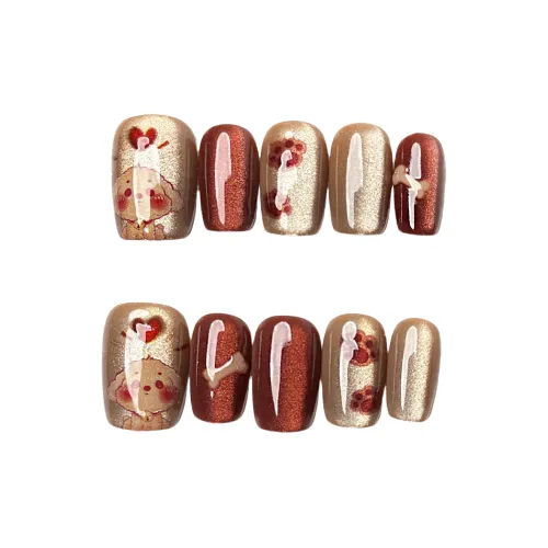 XIARISHIYUN Печенье Собака False Nail Короткий ЛАДЬЕР Коричневый Jump Цвет Милый