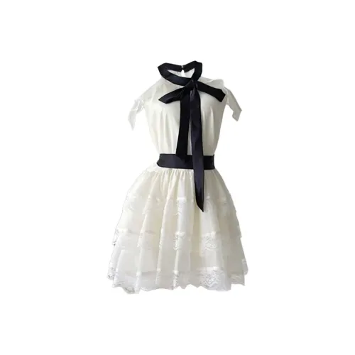 AFGGD Без рукавов Платье Женское Белое