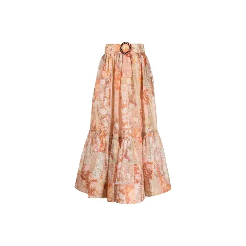 Zimmermann Красный Женские Повседневные Длинные Юбки