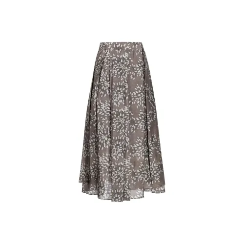 Brunello Cucinelli Серые Женские Повседневные Длинные Юбки