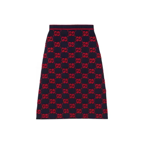 GUCCI Синие красные Женские Повседневные длинные юбки