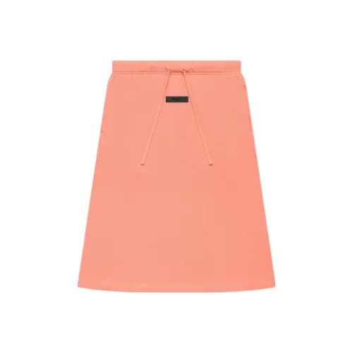 Fear of God Essentials Кораллово-красные Женские Повседневные Длинные Юбки