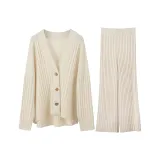 Молоко Белый Комплект (Кардиган + Штаны)