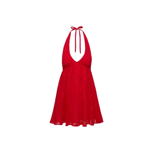 PRINCESS POLLY MORIAH Халтер Мини Платье Slip Платье Женское Красный Красный