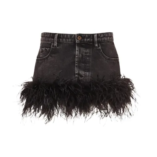 MIU MIU FW22 Джинсовые короткие юбки Женские Серый