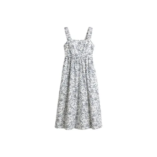 H&M Белый/синий Цветочный Женские Слиплатья