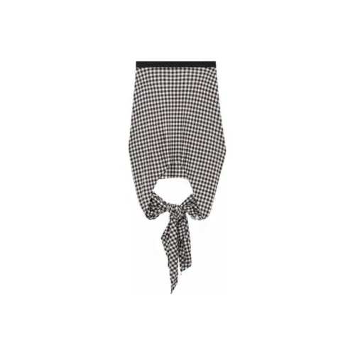 Burberry Повседневный Длинный Юбка Женские Черный Белый
