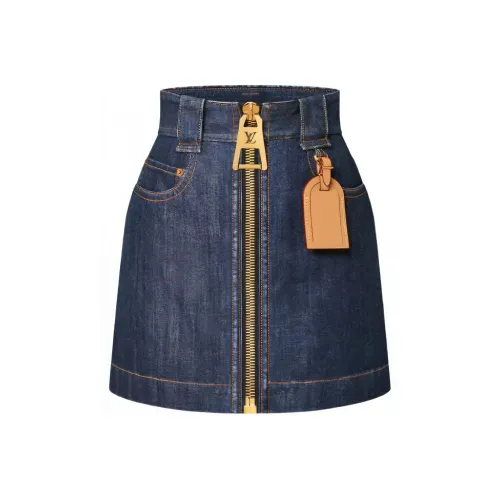 LOUIS VUITTON XXL Синий Женские Джинсовые Короткие Юбки