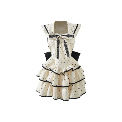 JOSR Без рукавов Платье Женское Абрикосовое