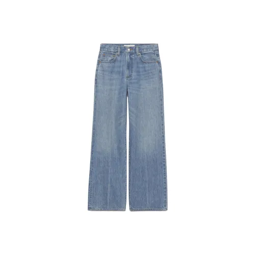 ARITZIA Деним FORUM The Farrah Hi Step Шов Широкий Jean Джинсы Женские Vntg BL Crsd LN Светло-синий