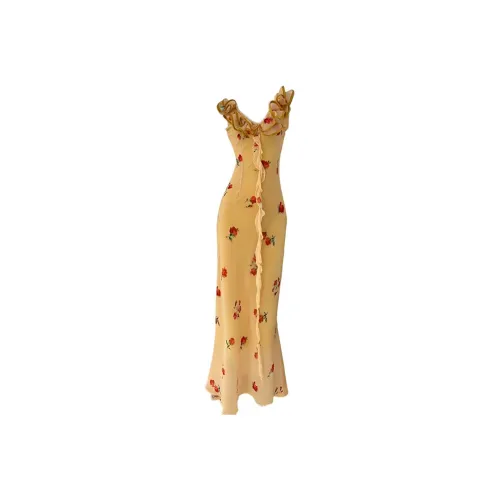 SYEEE WITH U Без рукавов Платье Женское Желтое