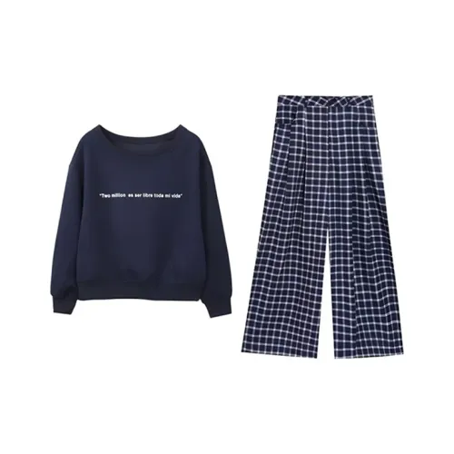 SYEEE WITH U Повседневный костюм женский темно-синий