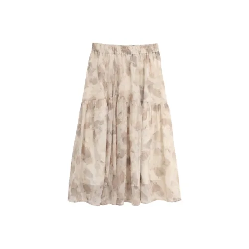 SETIROM Повседневный длинный юбка женский светлый хаки