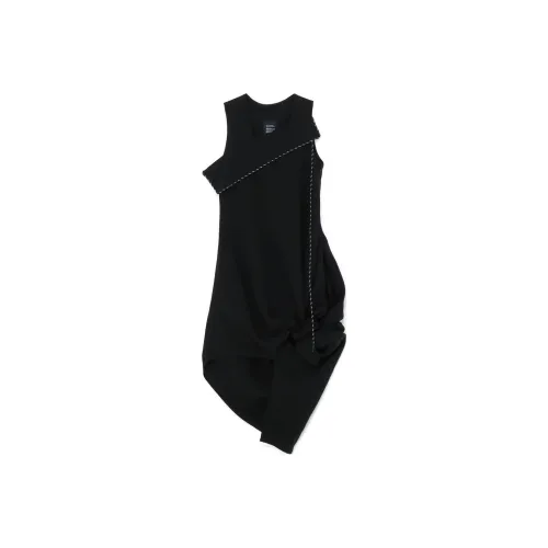 Yohji Yamamoto Черные Женские Платья без Рукавов