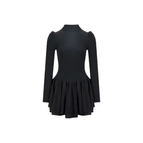 Mlpstudio Длинное платье с длинными рукавами женское черное