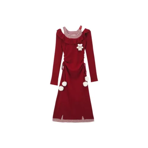 PUREIDOL Длинное платье с длинными рукавами женское