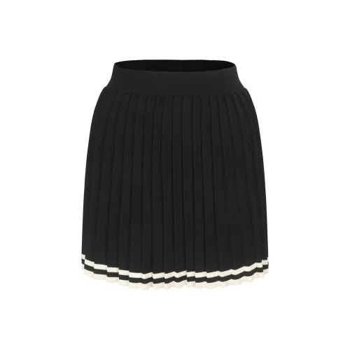 CHIWAWAMEME Повседневные короткие юбки Женские Черный Абрикос