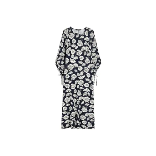 WEEKEND MaxMara Черное Женское Длинное Платье с Рукавами