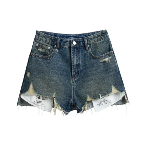 Ran and pure Винтажные синие женские джинсовые шорты