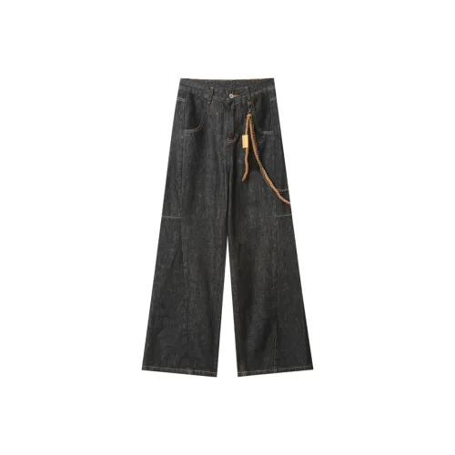 HKRXEC Темно-синие унисекс джинсы