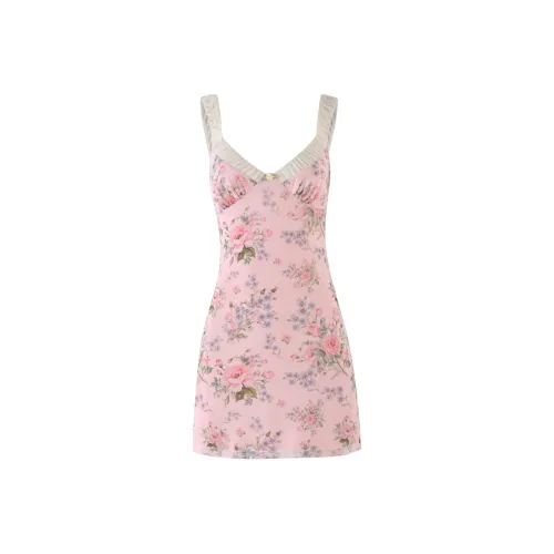 Tiger Mist AMARAN Мини Платье Slip Платье Женское Розовое