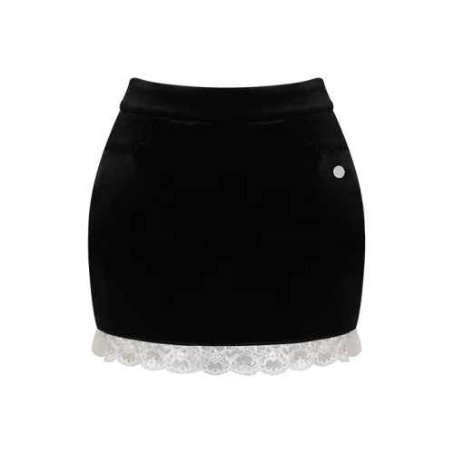 Повседневная короткая юбка женская черная кружево