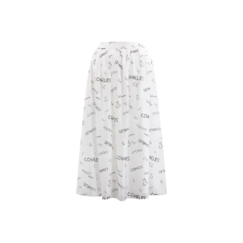 Chester Charles Повседневный Длинный Юбка Женская Белая