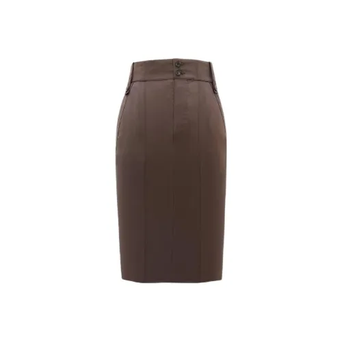 SAINT LAURENT SS24 Повседневная длинная юбка женские шоколад