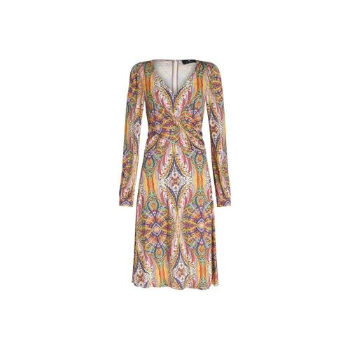 ETRO Многоцветные Женские Длинные Платья с Рукавами