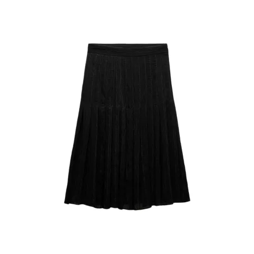 ZARA Черные Женские Повседневные Длинные Юбки