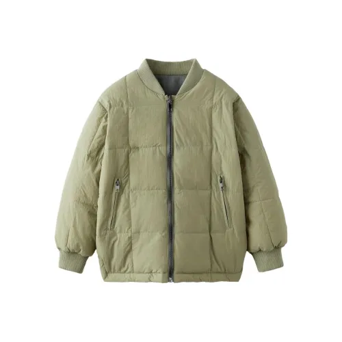 ZARA Хлопковый пуховик Светло-зеленый Детский