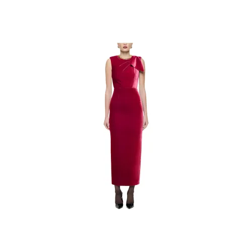 ROLAND MOURET Без рукавов Платье Женское Красное