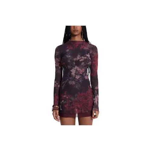 Jaded London Dahna Collection Длинное платье с длинными рукавами женское темно-фиолетовое