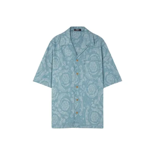 VERSACE Barocco Рубашка Мужская Синяя