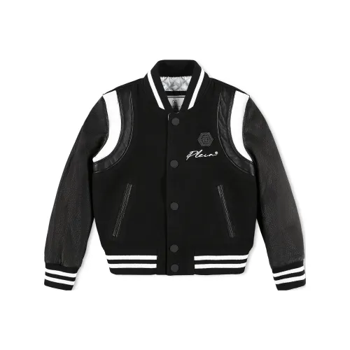 PHILIPP PLEIN Детская одежда Кожа Bomber Iconic Plein Куртки Пальто Детский Черный