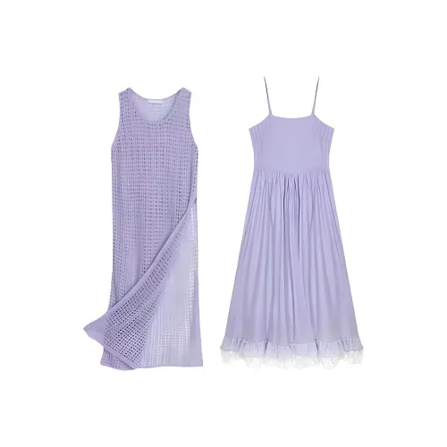 ONE PASS STUDIO Slip Платье Женское Фиолетовое