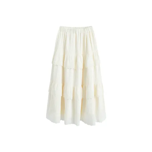Delight In You Повседневный Длинный Юбка Женские Экрю