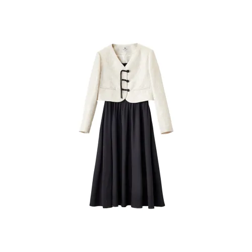 XIANGYING Комплект с юбкой Женские Бежевый