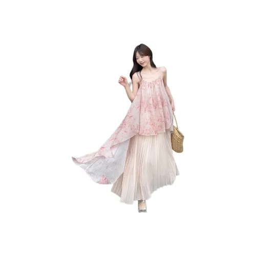 IDLE SOUL Летний Slip Dress Женские Пыльно-розовый