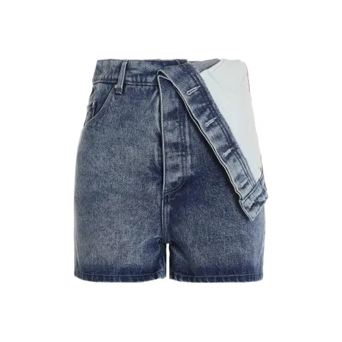 Y/Project Женские джинсовые шорты синего цвета