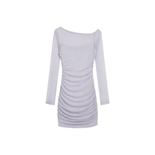 PLANE DRIFT Длинное платье с длинными рукавами женское фиолетовое