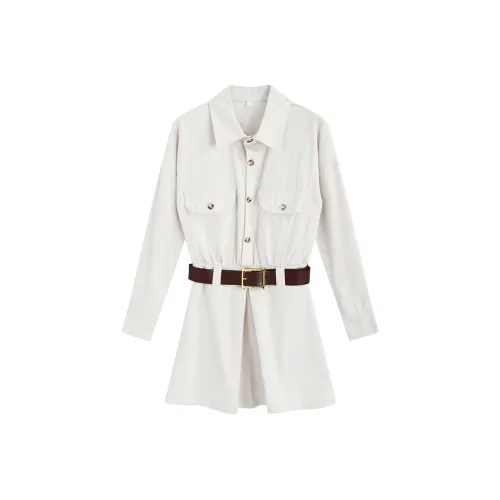 DGMZ Длинное платье с длинными рукавами женское белое