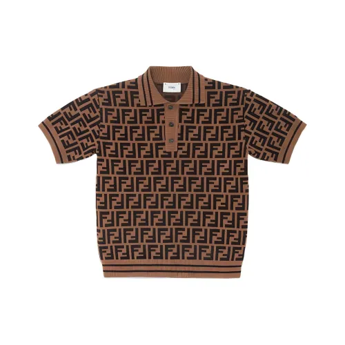 FENDI Коричневый Kids T-рубашки