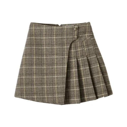 XIANGYING Повседневные короткие юбки Женские Молочный кофейный